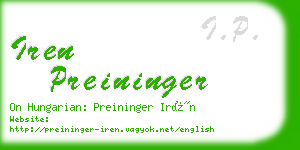 iren preininger business card